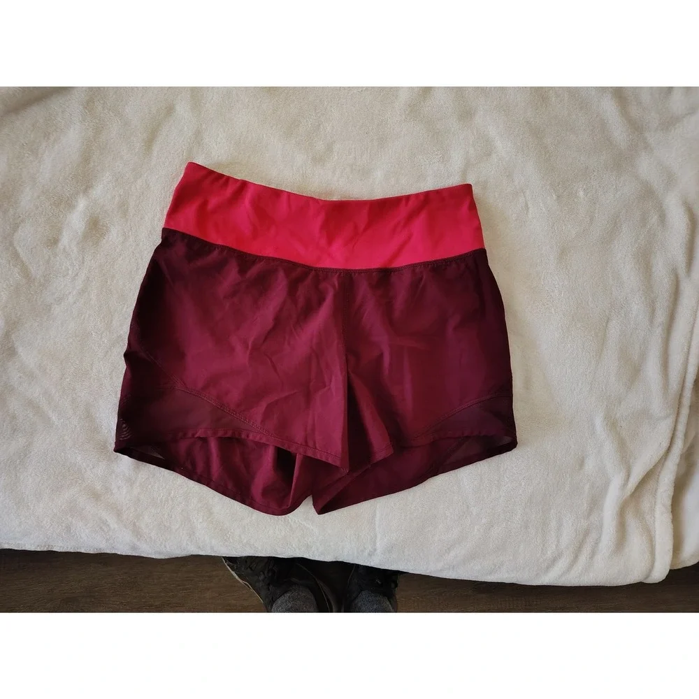 Old Navy Active Womens Burgundy Pink Running‎ Shorts Mesh Panels Size S